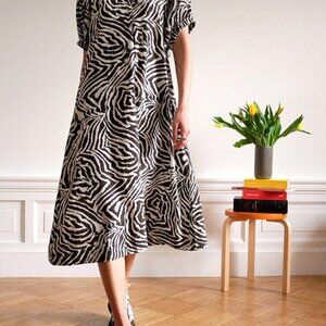 Beatrice Dress – Chocolate Zebra Swirl
